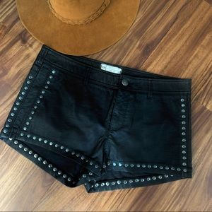 FP High rise vegan “leather” shorts with rivets